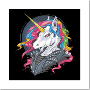 full colour rainbow hair gold unicorn Posters and Art